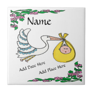 Birth Tile, Dutch Look, Personalize Fliese