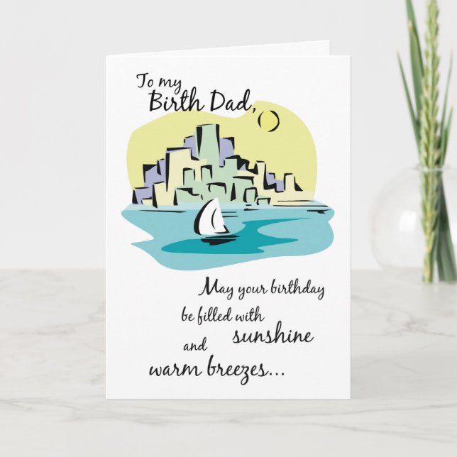 Birth Vater Sailboat City Geburtstag Karte (Vorderseite)