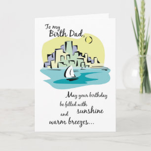 Birth Vater Sailboat City Geburtstag Karte