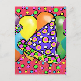 Birthay Party Hats Einladungspostkarte