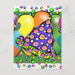 Birthay Party Hats Einladungspostkarte