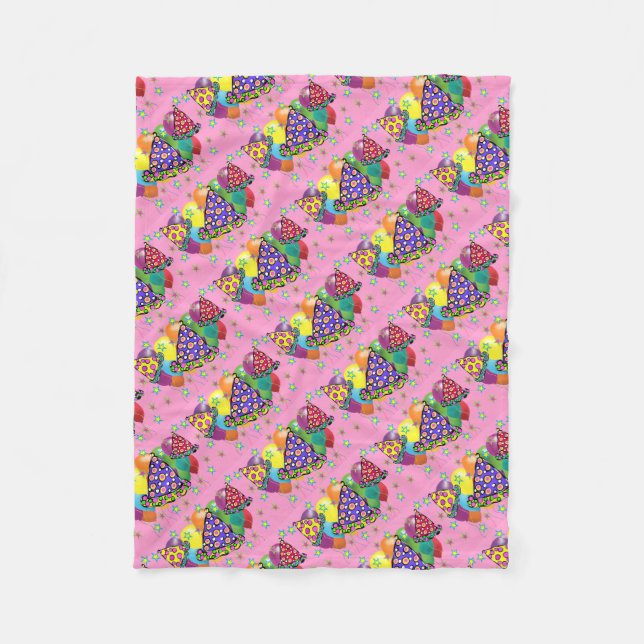 Birthay Party Hats Fleecedecke (Vorderseite)
