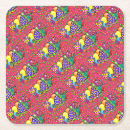 Birthay Party Hats Rechteckiger Pappuntersetzer