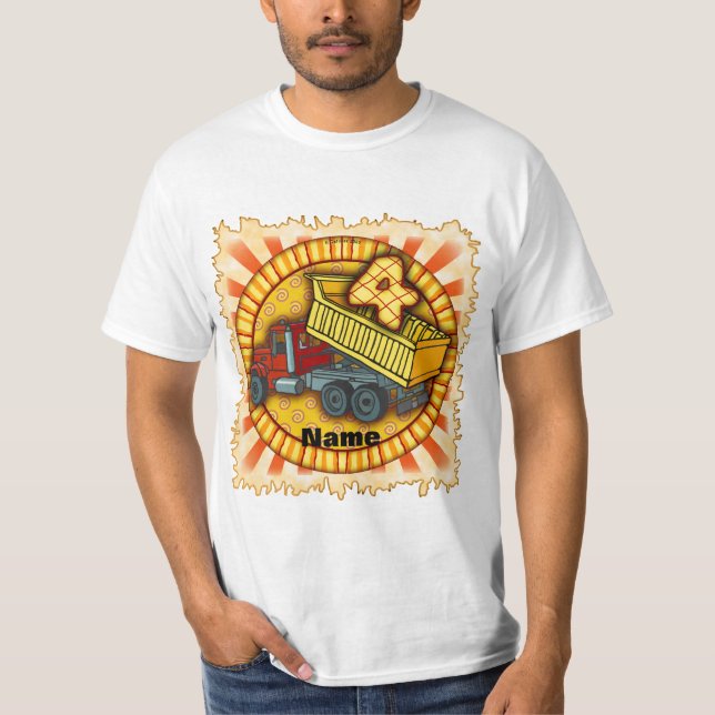 Birthday 4 Dump Truck T-Shirt (Vorderseite)