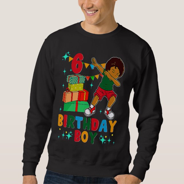 Birthday African American Boy 6th Birthday Young B Sweatshirt (Vorderseite)