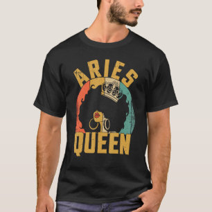 Birthday Afro Aries Queen African American Black W T-Shirt
