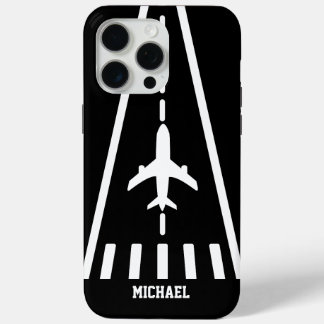 Birthday Airplane Landing Runway Black and White Case-Mate iPhone Hülle