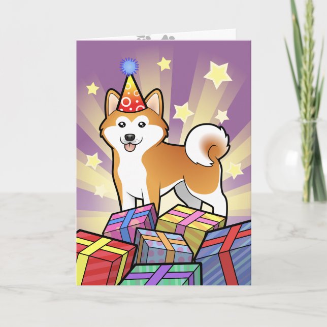 Birthday Akita Inu / Shiba Inu Karte (Vorderseite)