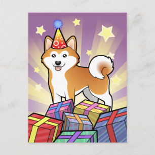 Birthday Akita Inu / Shiba Inu Postkarte