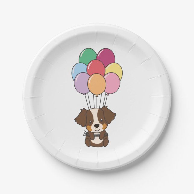 Birthday Animal Niedlich Australian Shepherd Birth Pappteller (Vorderseite)