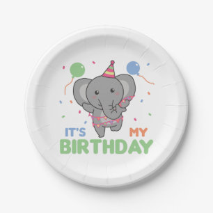Birthday Animal Niedlich Elephant Kindergeburtstag Pappteller