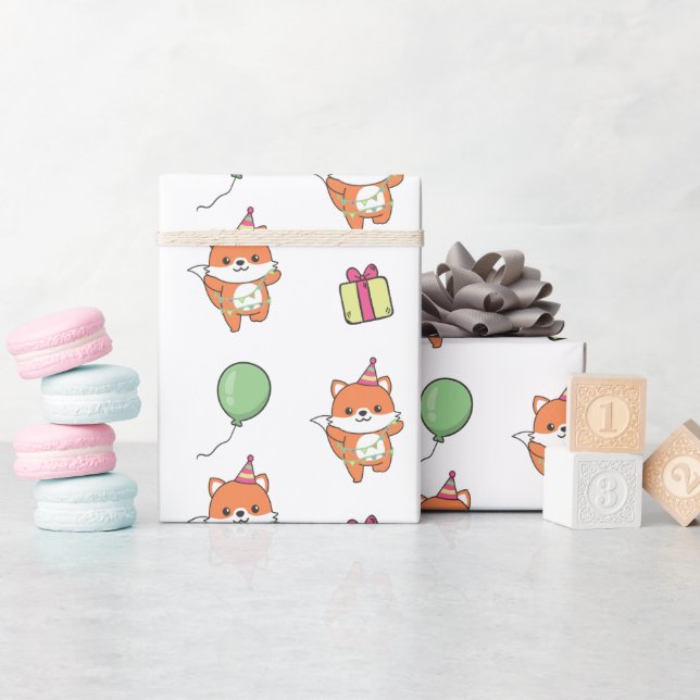 Birthday Animal Niedlich Fox Kindergeburtstag Part Geschenkpapier (Babyparty)