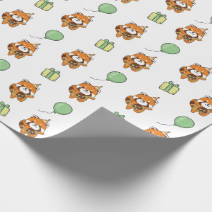 Birthday Animal Niedlich Red Panda Kindergeburtsta Geschenkpapier