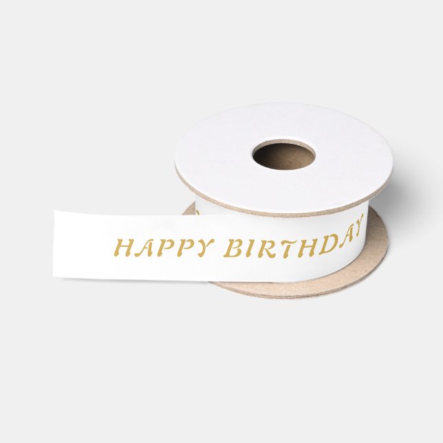 Birthday Antique Gold Band mit Namen Satinband (Spule)