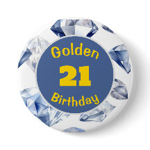 Birthday April Birthstone Custom Button