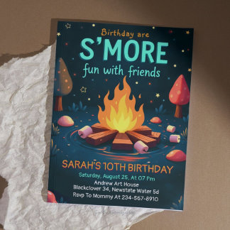 Birthday are Smore Fun With Friend - Cozy Campfire Einladung