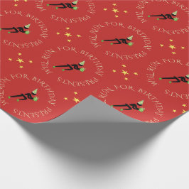 Birthday Athleten benutzerdefinierten Text schwarz Geschenkpapier