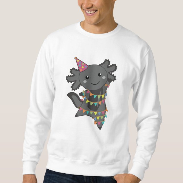 Birthday Axolotl Garland Sweatshirt (Vorderseite)