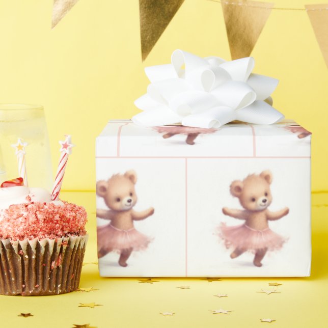 Birthday Ballerina Bear Geschenkpapier (Geburtstagsparty)
