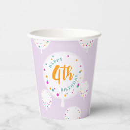 Birthday Ballons anpassbare Papiertassen lilac Pappbecher