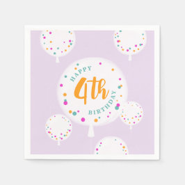 Birthday Ballons personalisierbare Servietten lila