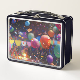 Birthday Balloon Food Box Metall Brotdose