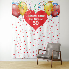 Birthday Balloon Hintergrund 60. Foto Prop. Wandteppich