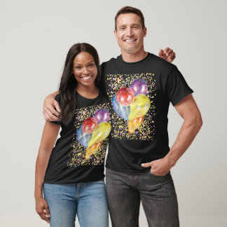 Birthday Balloon Party Confetti Wasserfarbe gestri T-Shirt