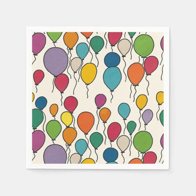 Birthday Balloon Watercolor Serviette (Vorderseite)