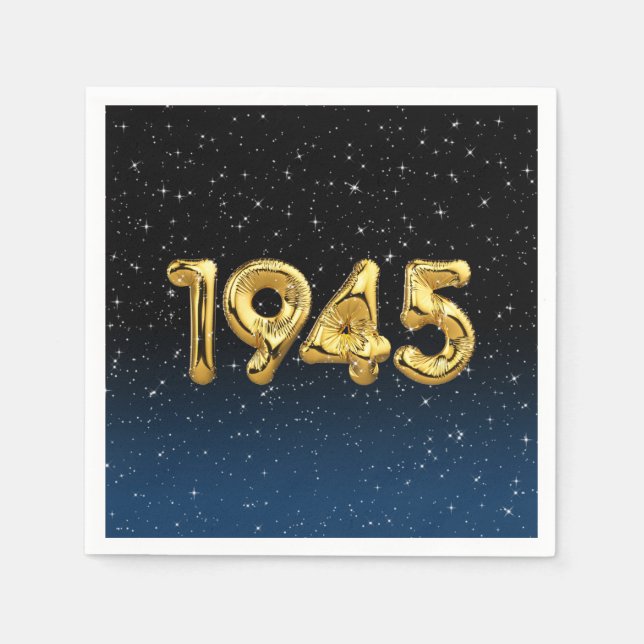 Birthday Balloons 1945 in Stars Napkins Serviette (Vorderseite)
