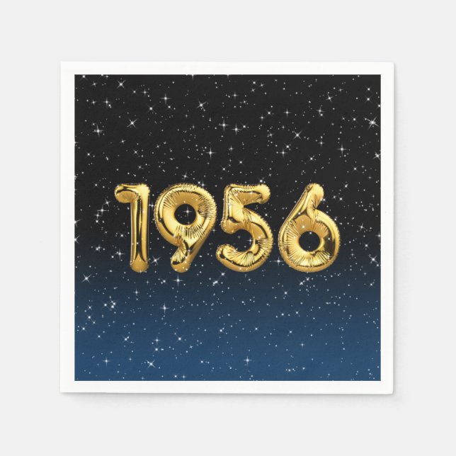 Birthday Balloons 1956 in Stars Serviette (Vorderseite)