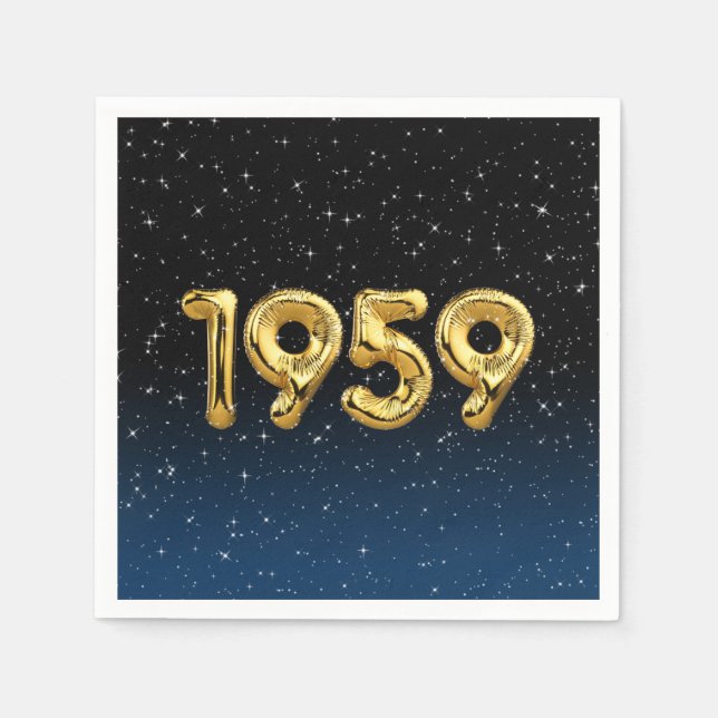 Birthday Balloons 1959 in Stars Serviette (Vorderseite)