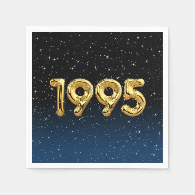 Birthday Balloons 1995 in Stars Napkins Serviette (Vorderseite)