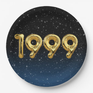 Birthday Balloons 1999 in Stars Paper Plate Pappteller