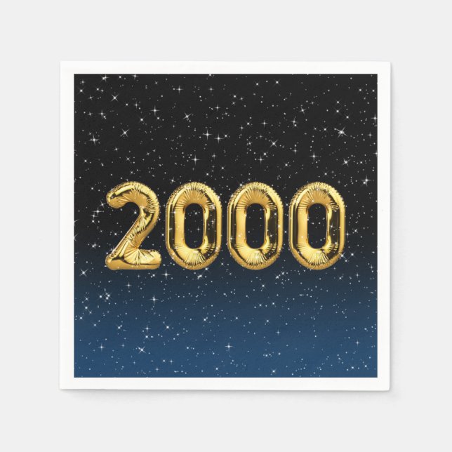 Birthday Balloons 2000 in Stars Napkins Serviette (Vorderseite)