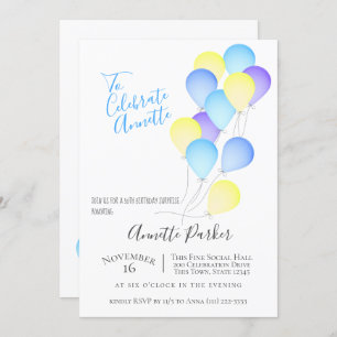 Birthday Balloons 50. Geburtstagsparty Einladung