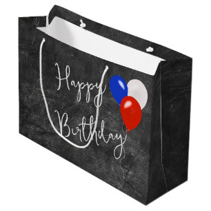 Birthday Balloons auf Leder Große Geschenktüte