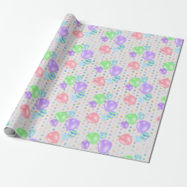 Birthday Balloons auf Polka Dots Wrapping Paper Geschenkpapier