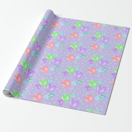Birthday Balloons auf Polka Dots Wrapping Paper Geschenkpapier