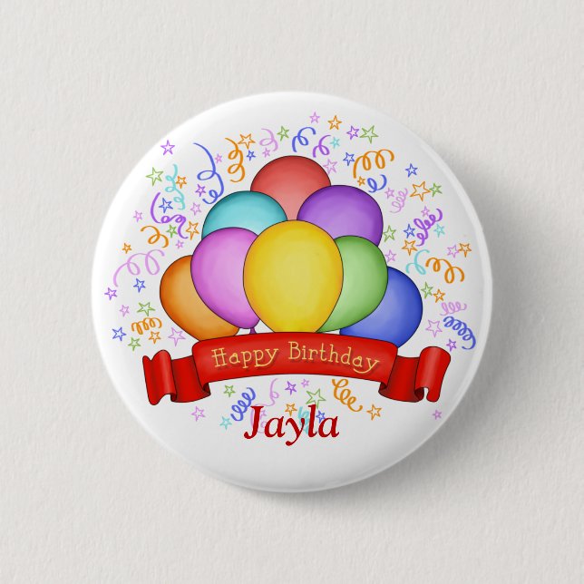 Birthday Balloons & Banner Button (Vorderseite)