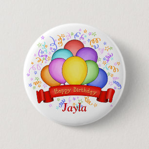 Birthday Balloons & Banner Button