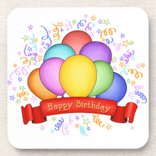 Birthday Balloons & Banner Untersetzer Set