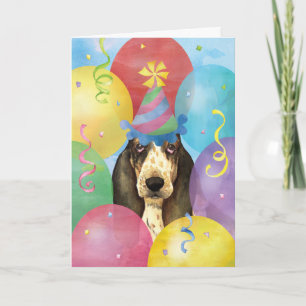 Birthday Balloons Basset Hound Karte