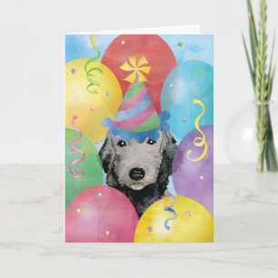 Birthday Balloons Bedlington Terrier Card Karte
