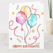 BIRTHDAY BALLOONS CARD