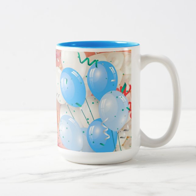 Birthday Balloons Celebration Mug Zweifarbige Tasse (Rechts)