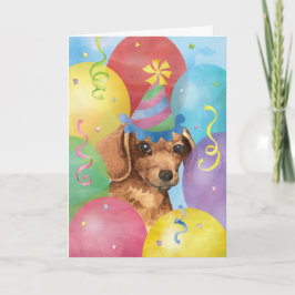 Birthday Balloons Dackel Karte