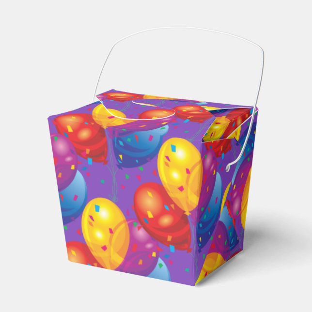 Birthday Balloons Gefallen Box Geschenkschachtel (Vorderseite)