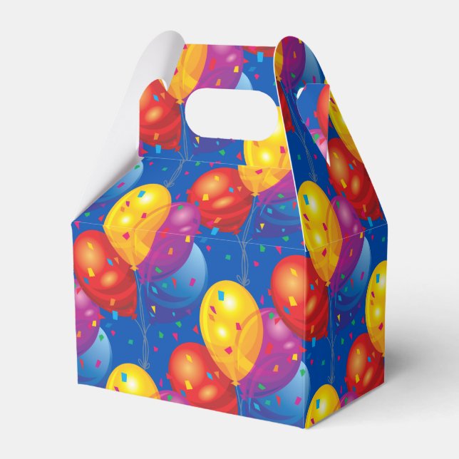 Birthday Balloons Gefallen Box Geschenkschachtel (Vorderseite)
