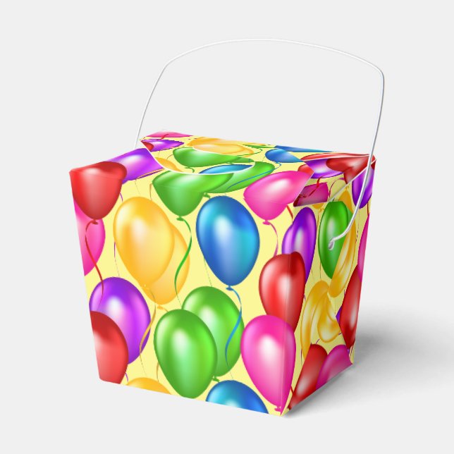 Birthday Balloons Gefallen Box Geschenkschachtel (Vorderseite)